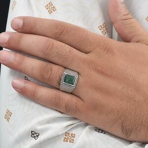 NEW Green Aventurine Solitaire Ring In Sterling Silver  Size 9